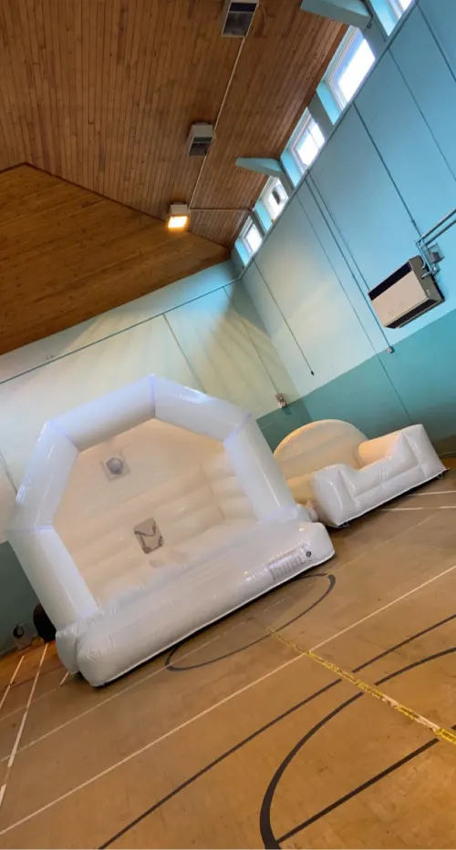 12 x 15 x 9 ft white wedding bouncy castle ballpit