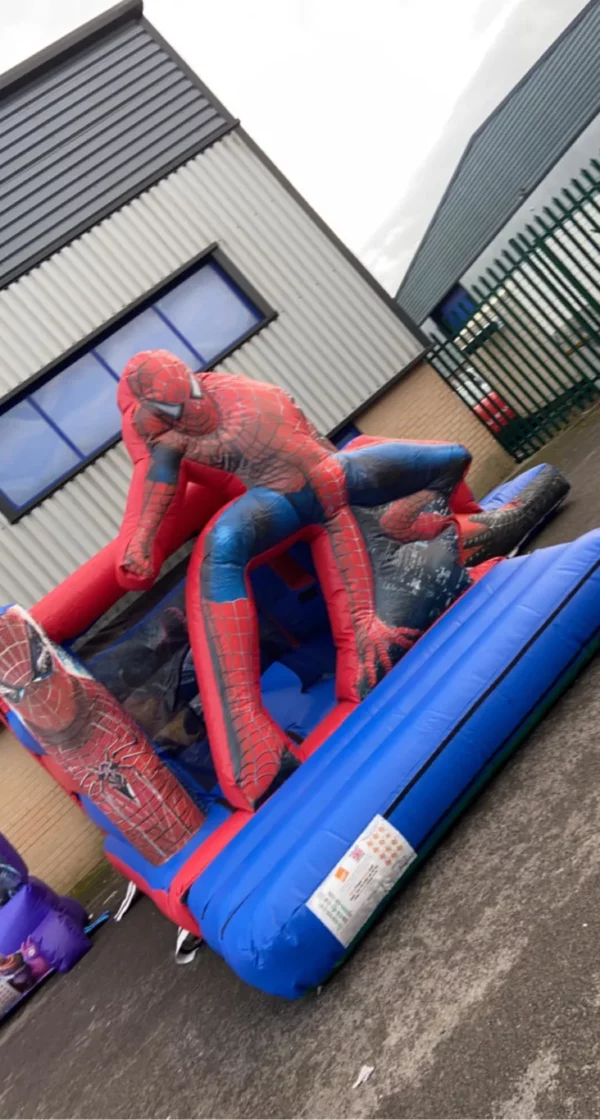 3d spider man inflatable castle